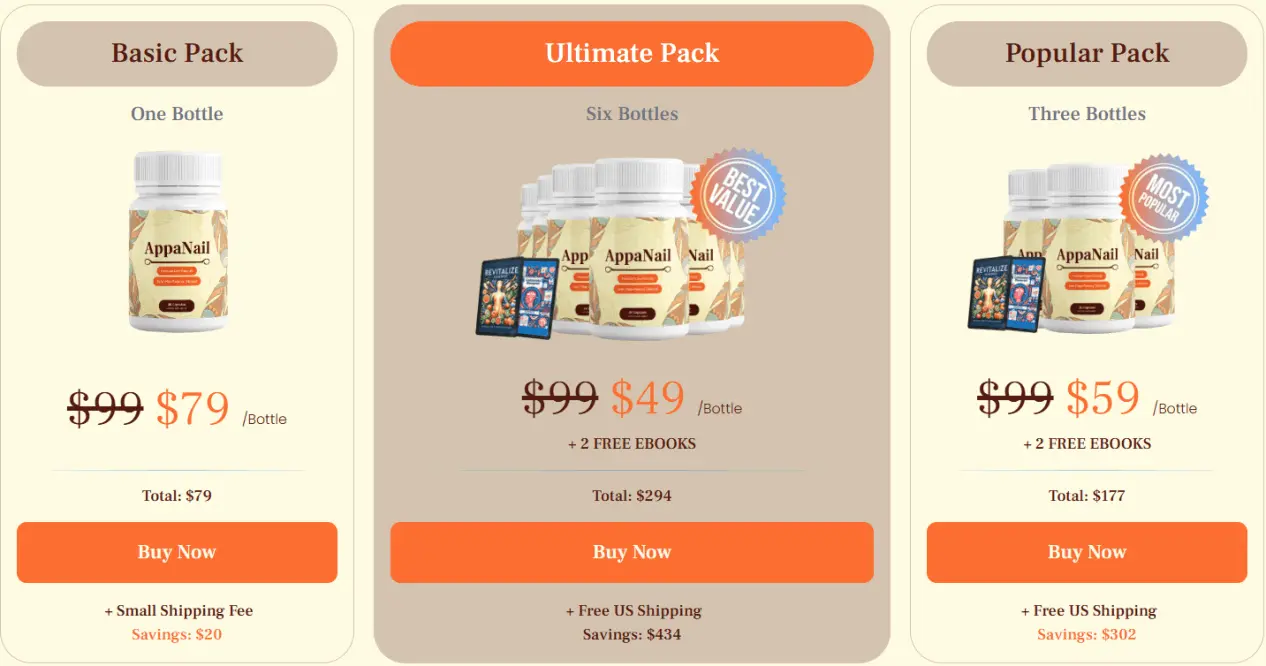 AppaNail Price chart 